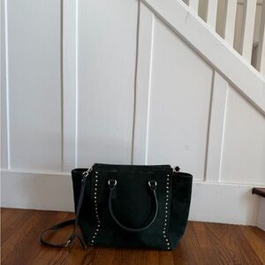 Stuart Weitzman Black Tote with Gold Studs